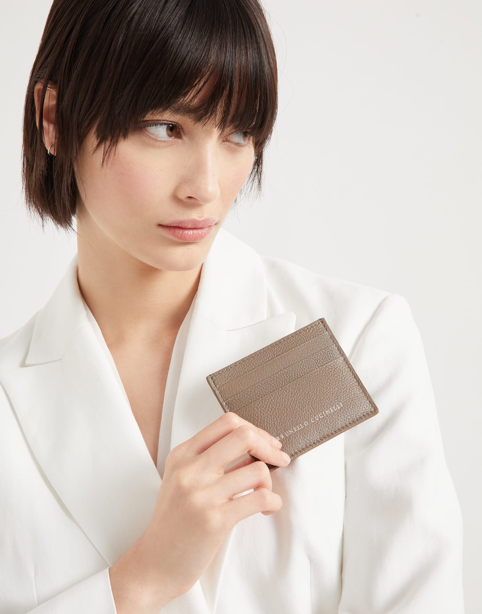 Grained leather card case - 4