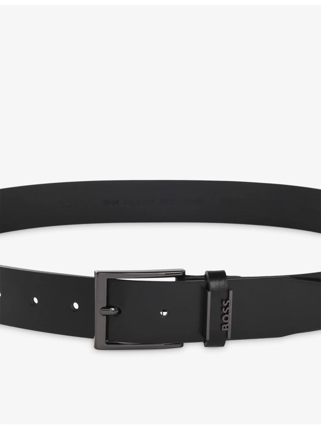 Branded-Buckle Leather Belt - 1