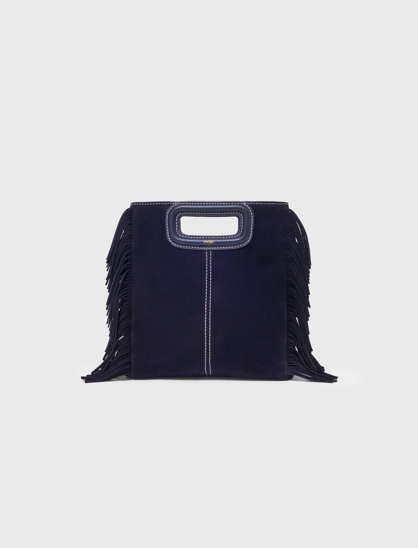 Topstitched suede M bag - 1