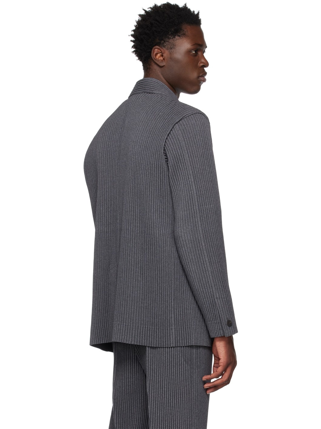 Gray Wool Like Light Blazer - 3