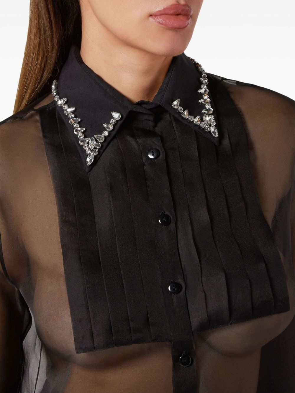 embellished long-sleeve shirt - 5