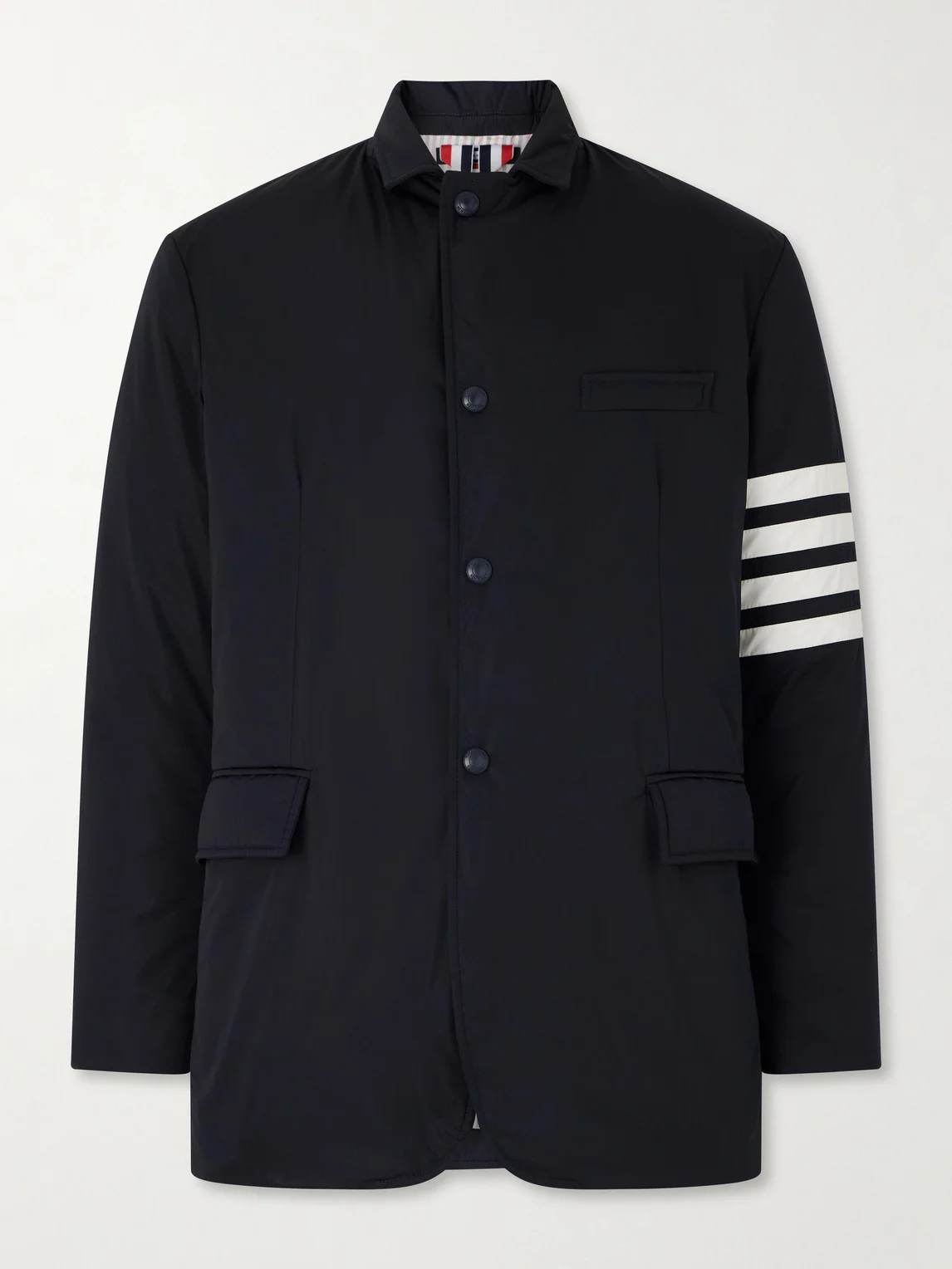 Striped Shell Down Jacket - 1