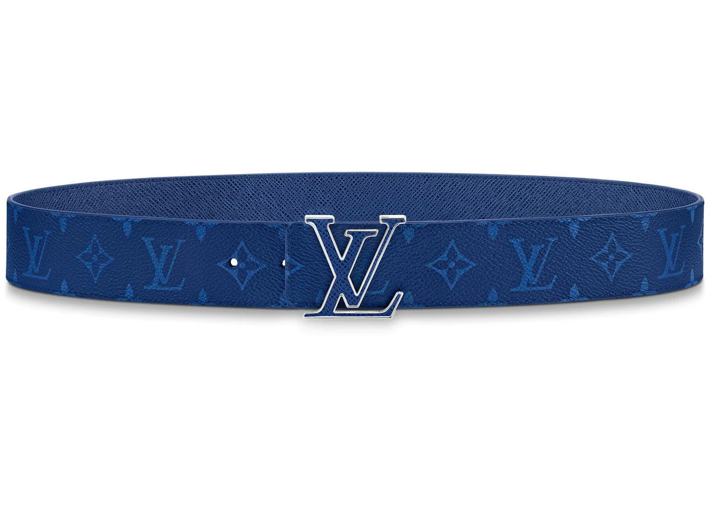 Louis Vuitton LV Initiales Reversible Belt Monogram Cobalt Taiga 40MM Blue - 2