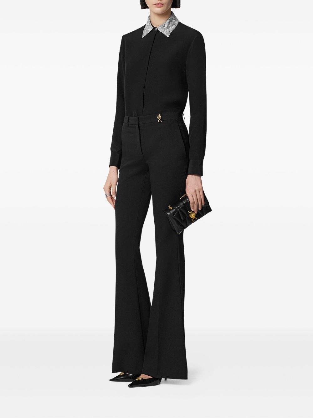 embellished-collar shirt - 2