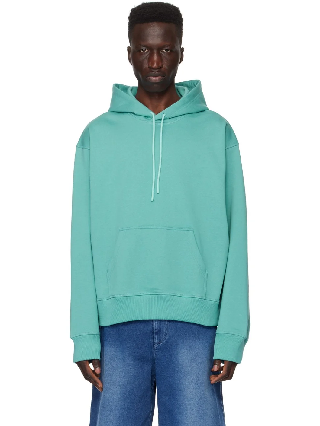 Blue Embroidered Hoodie - 1