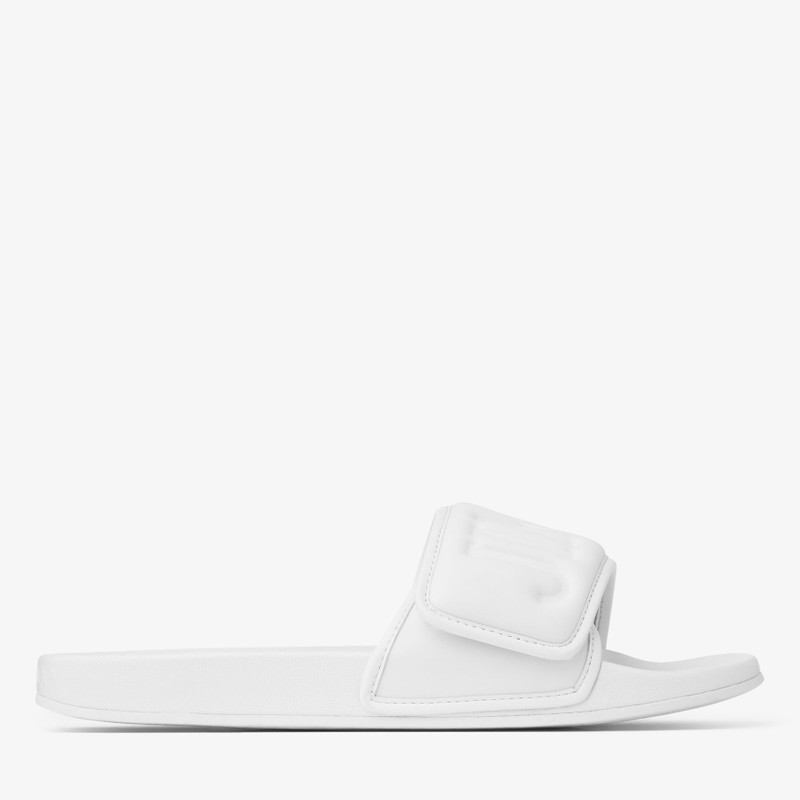 Fitz/M White Puffed Logo Lycra Slides - 1