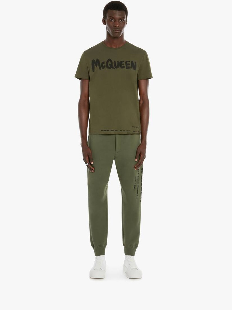 Alexander McQueen Mcqueen Graffiti T-shirt in Khaki outlook