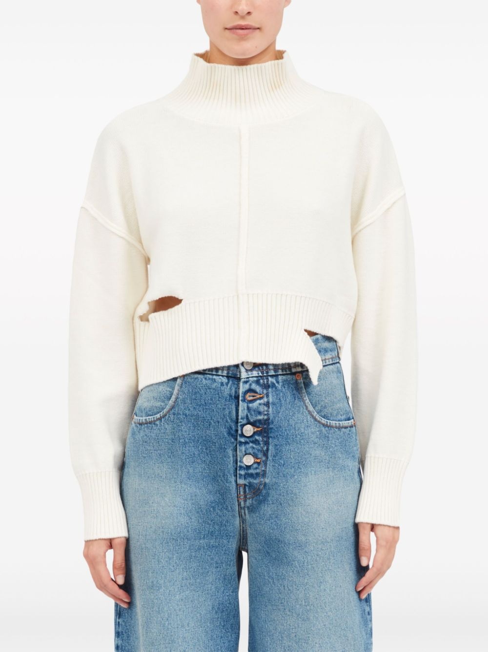 high-neck cut-out jumper - 2