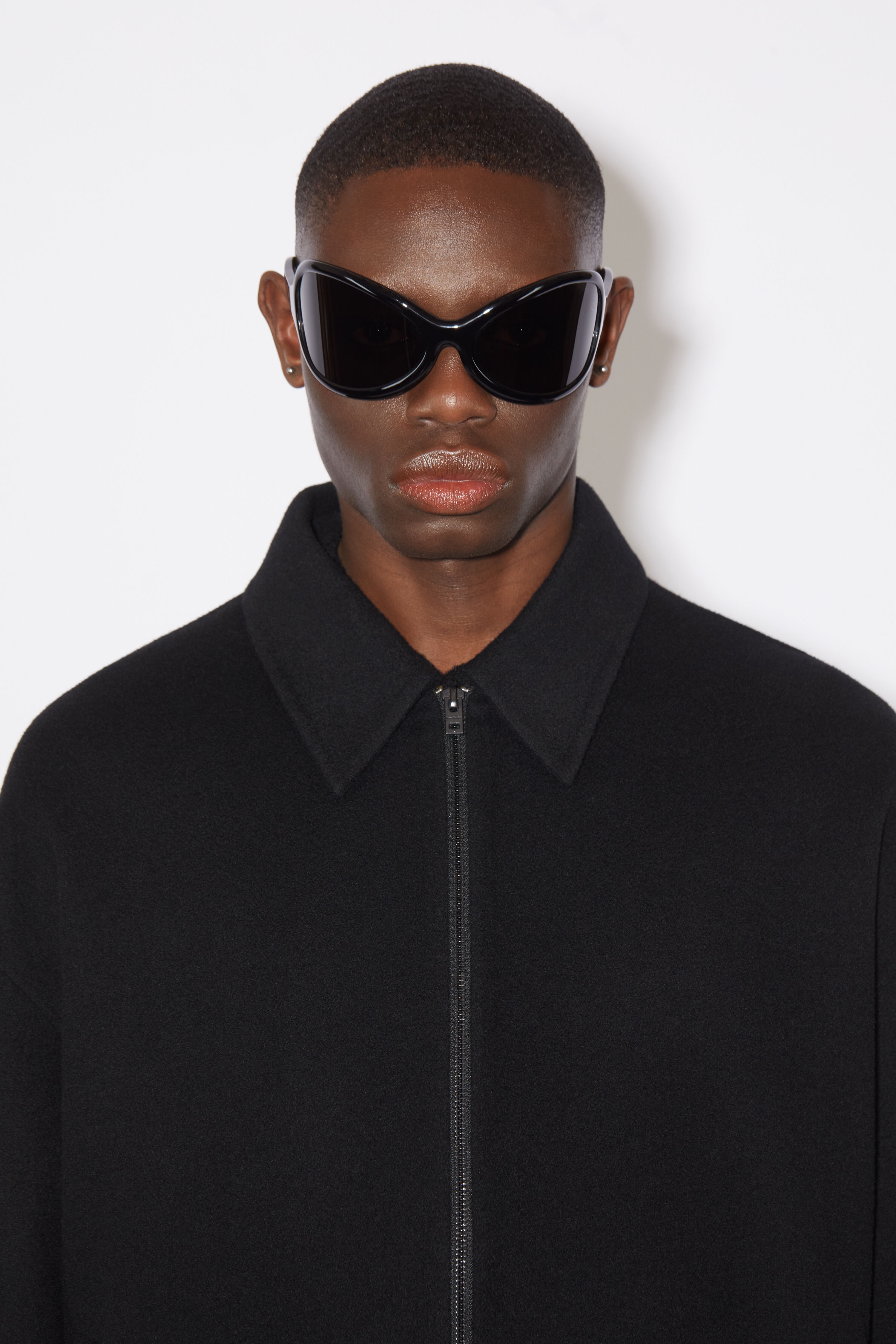 Wool zipper jacket - Black - 6