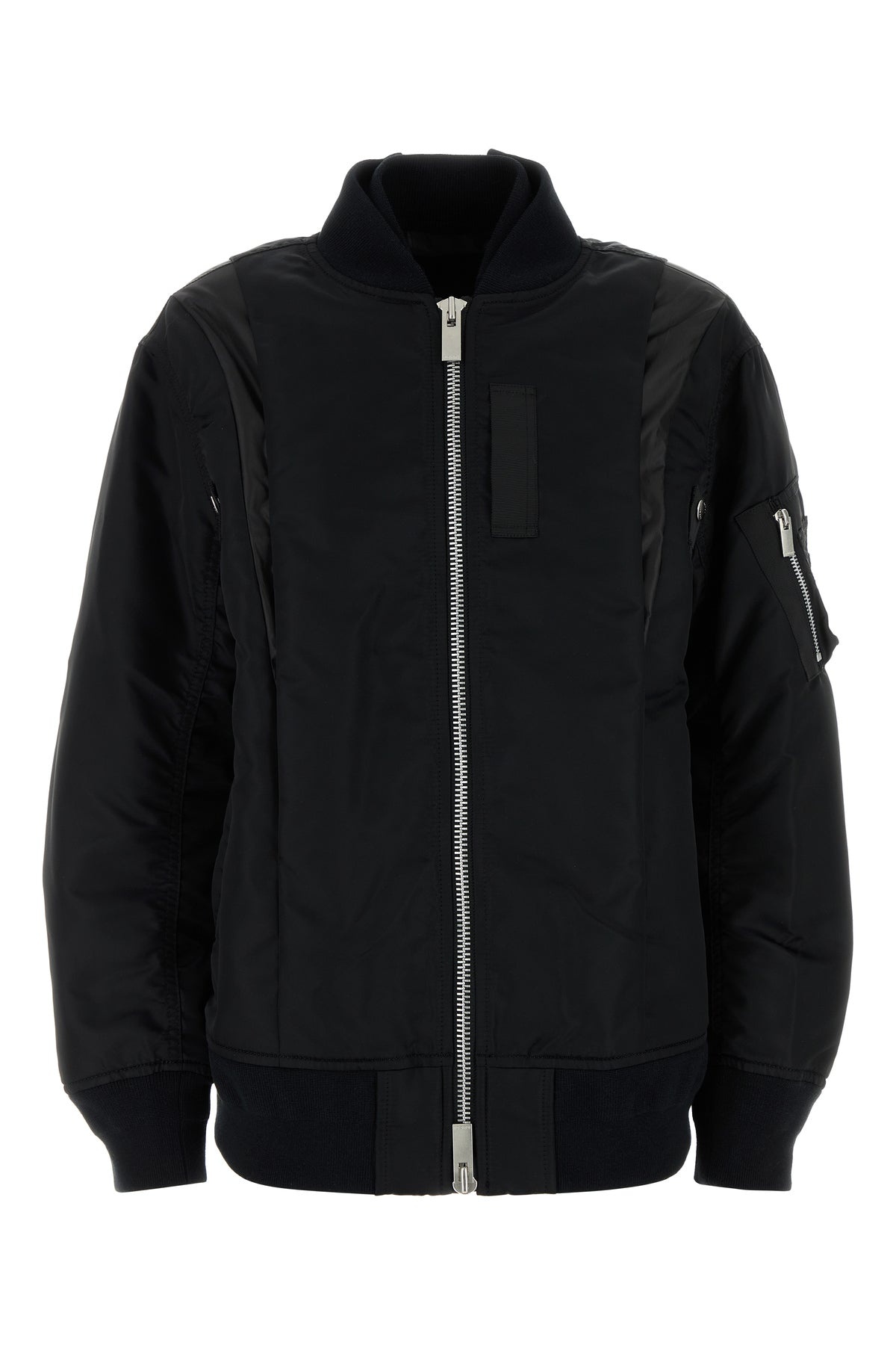 Black nylon bomber jacket - 1