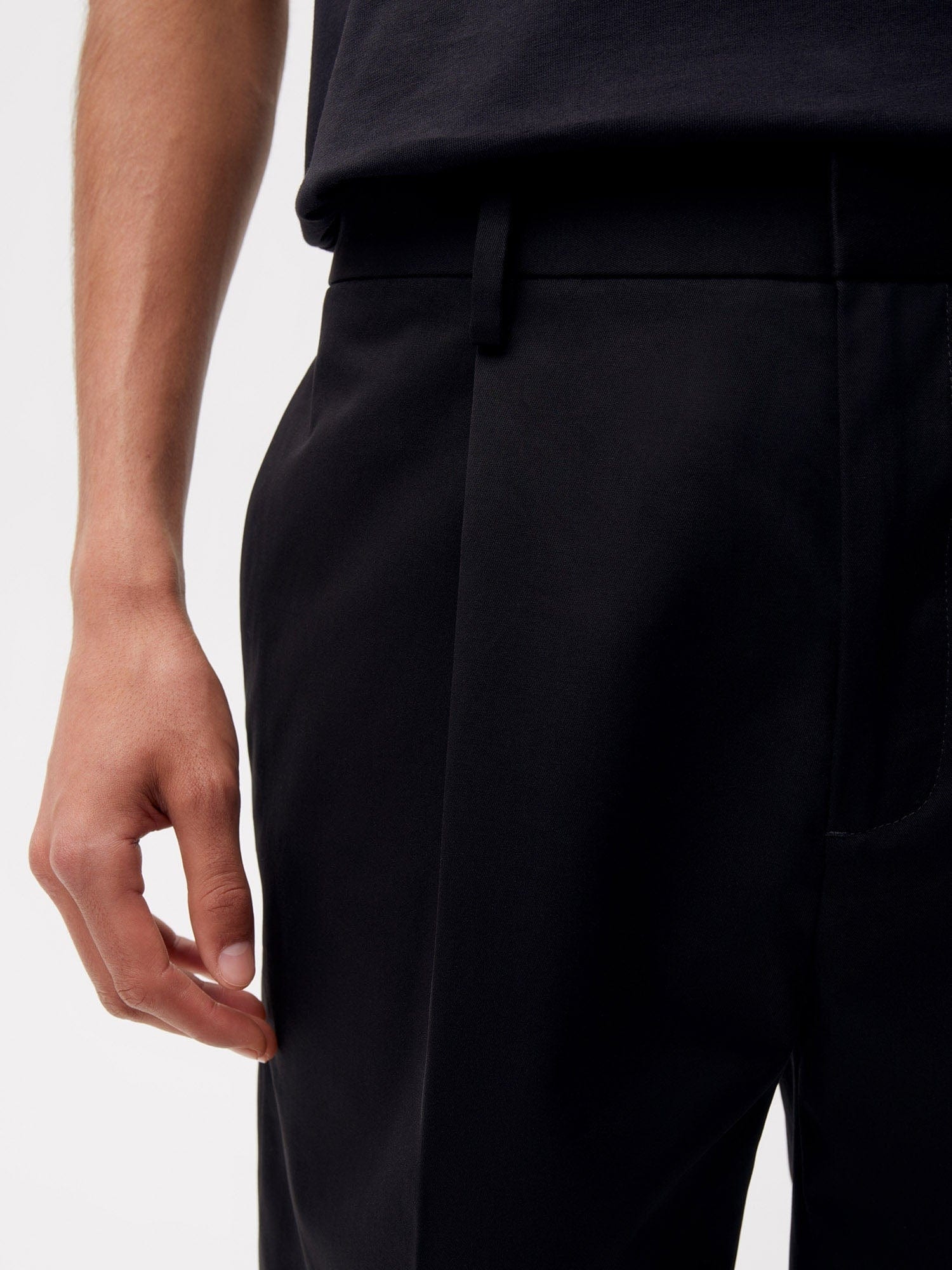 Men's Cotton Tailored Shorts - Black - 4