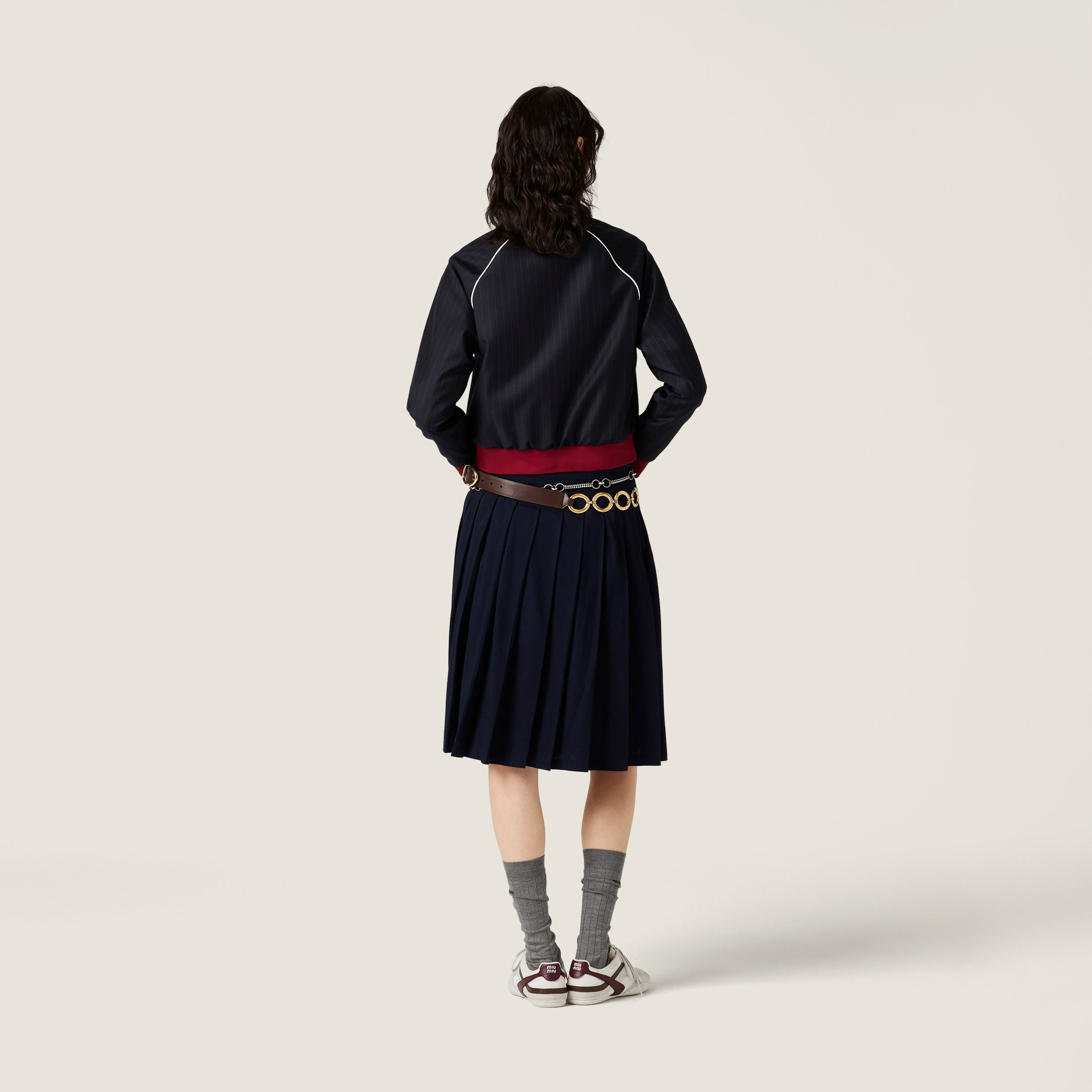Pleated garment-dyed jersey skirt - 3