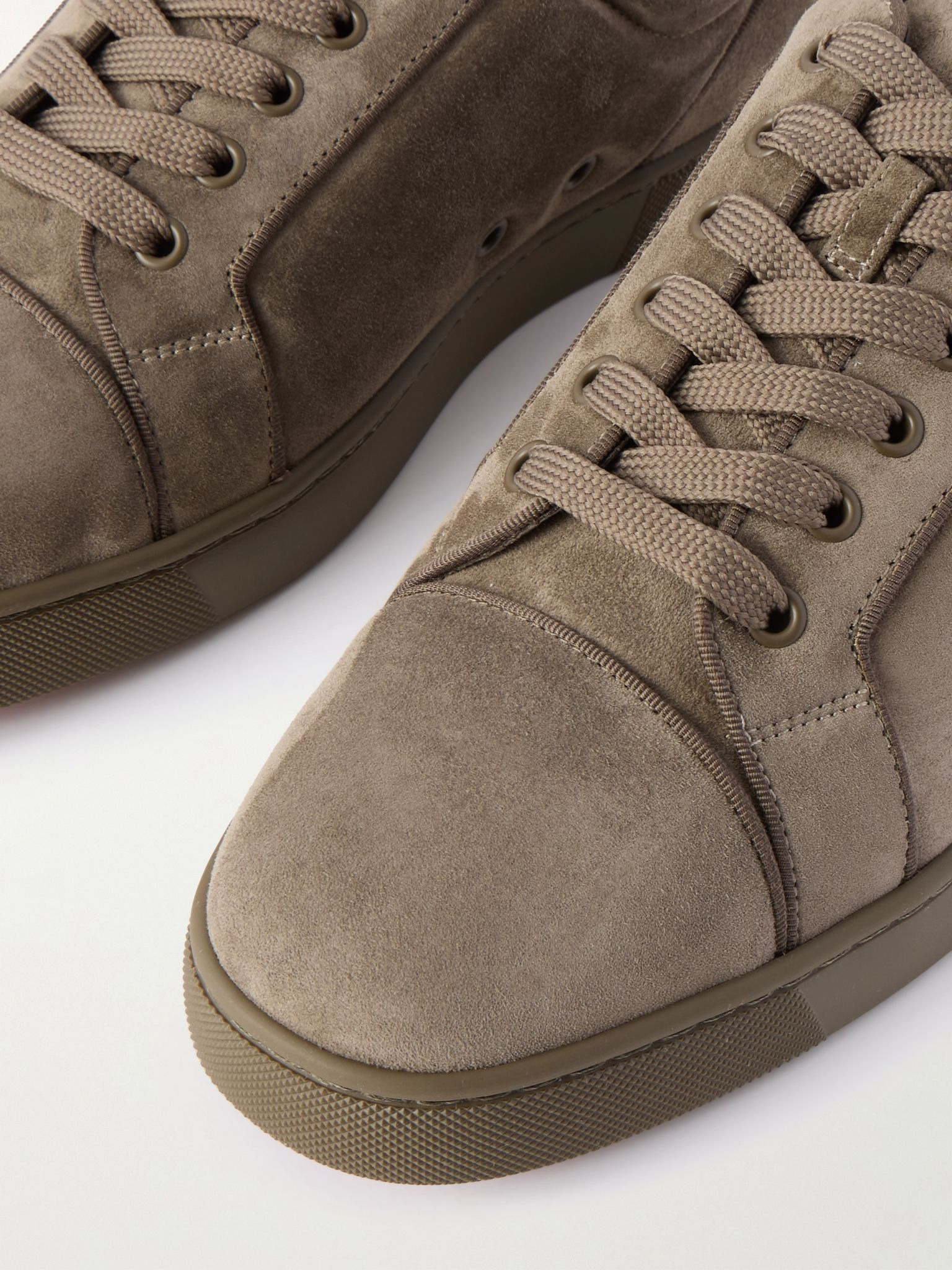 Louis Junior Grosgrain-Trimmed Suede Sneakers Gray - 5