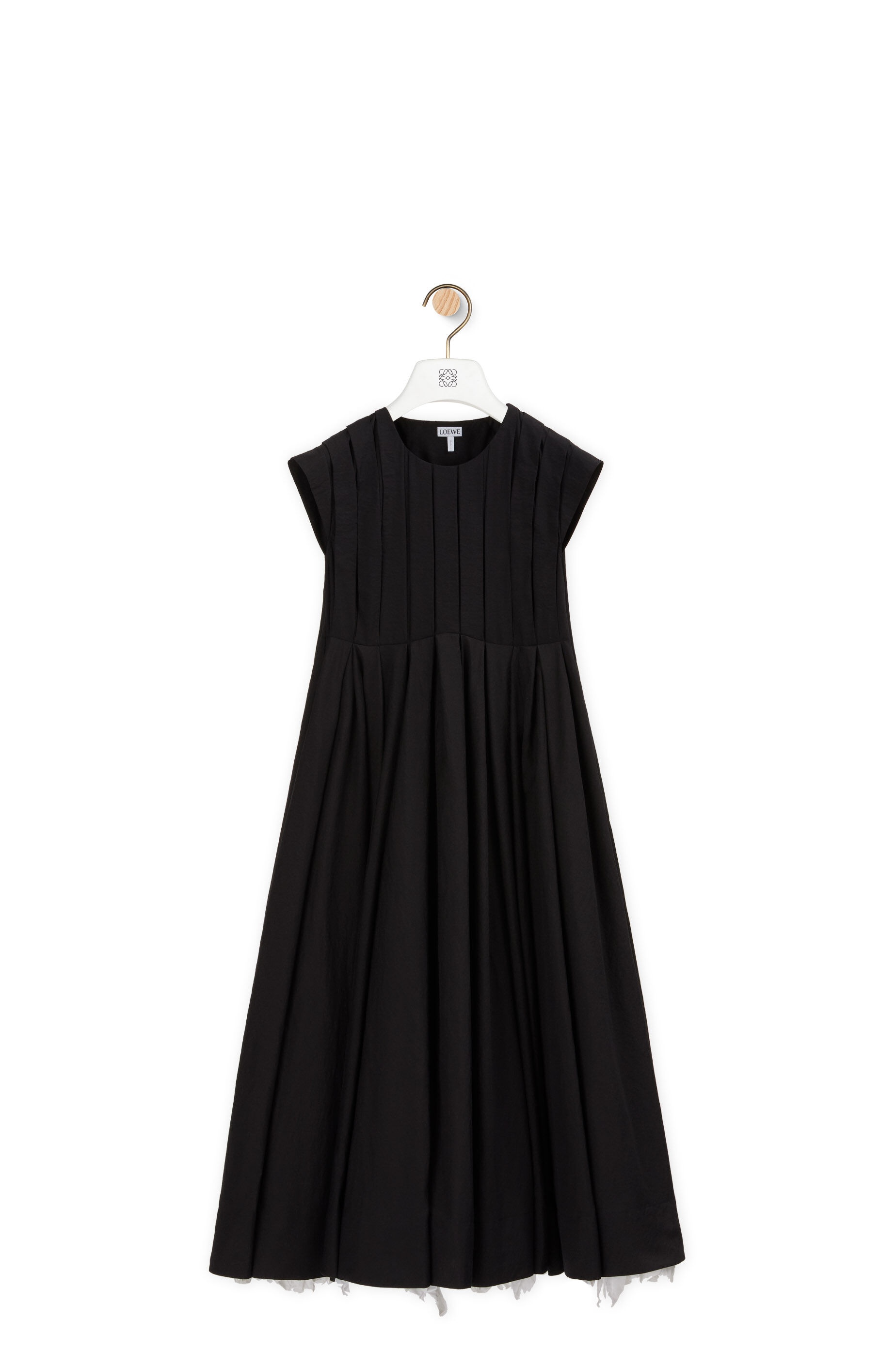 Pleated midi dress in cotton - 1