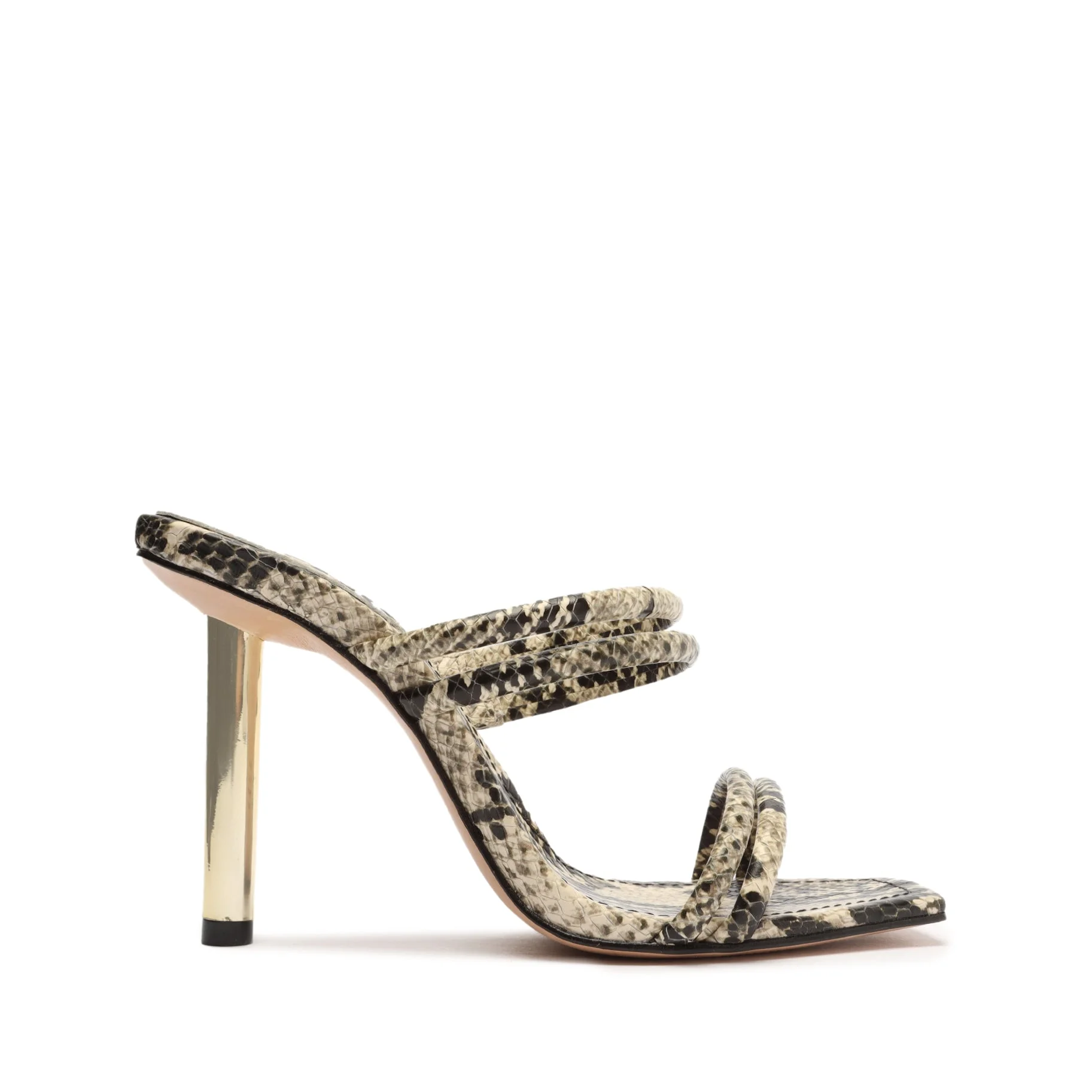 Lover Snake Embossed Leather Sandal - 1