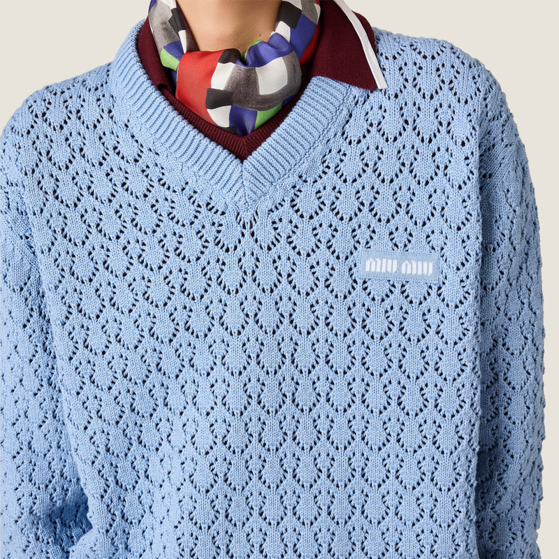 Cotton V-neck sweater 4