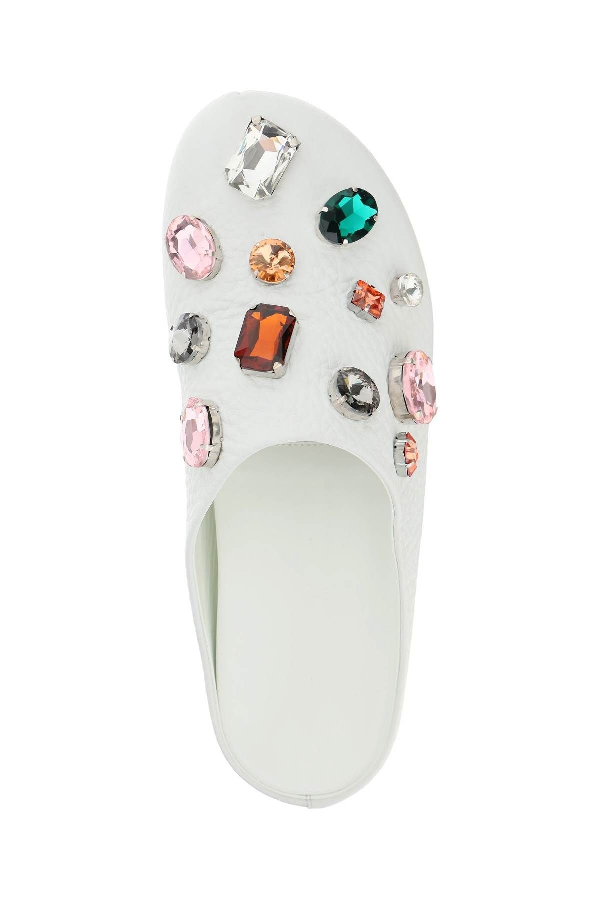 GRAINED LEATHER CLOG WITH CRYSTALS - 3