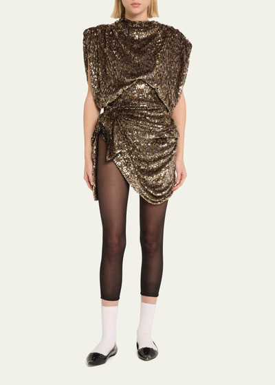 Marc Jacobs High-Neck Draped Sequin Mini Dress outlook