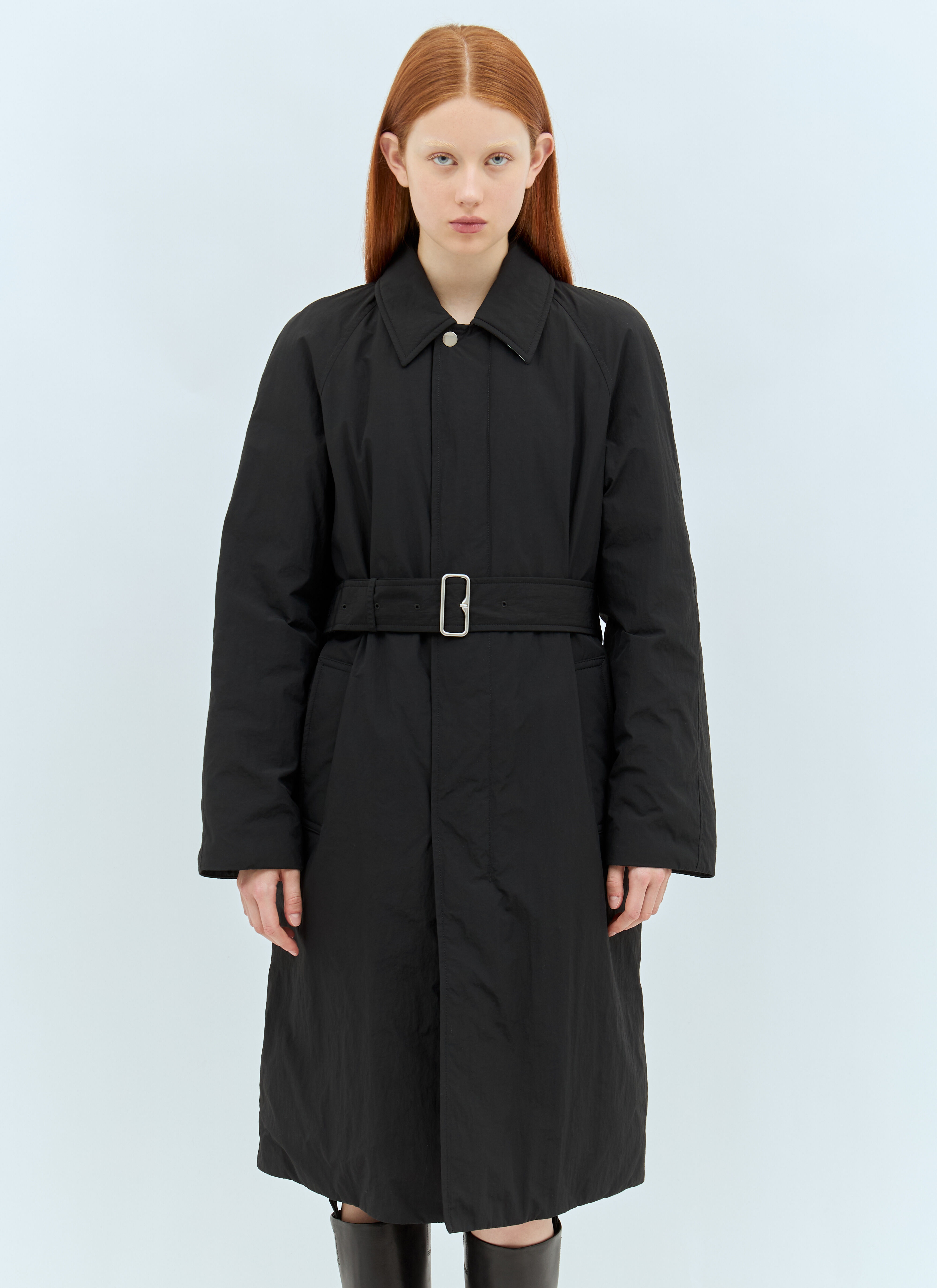 Long Nylon Cotton Padded Car Coat - 1