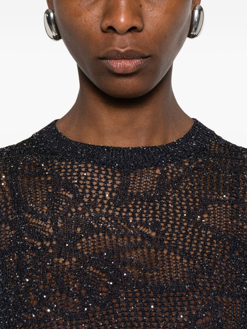 open-knit sparkle T-shirt 5