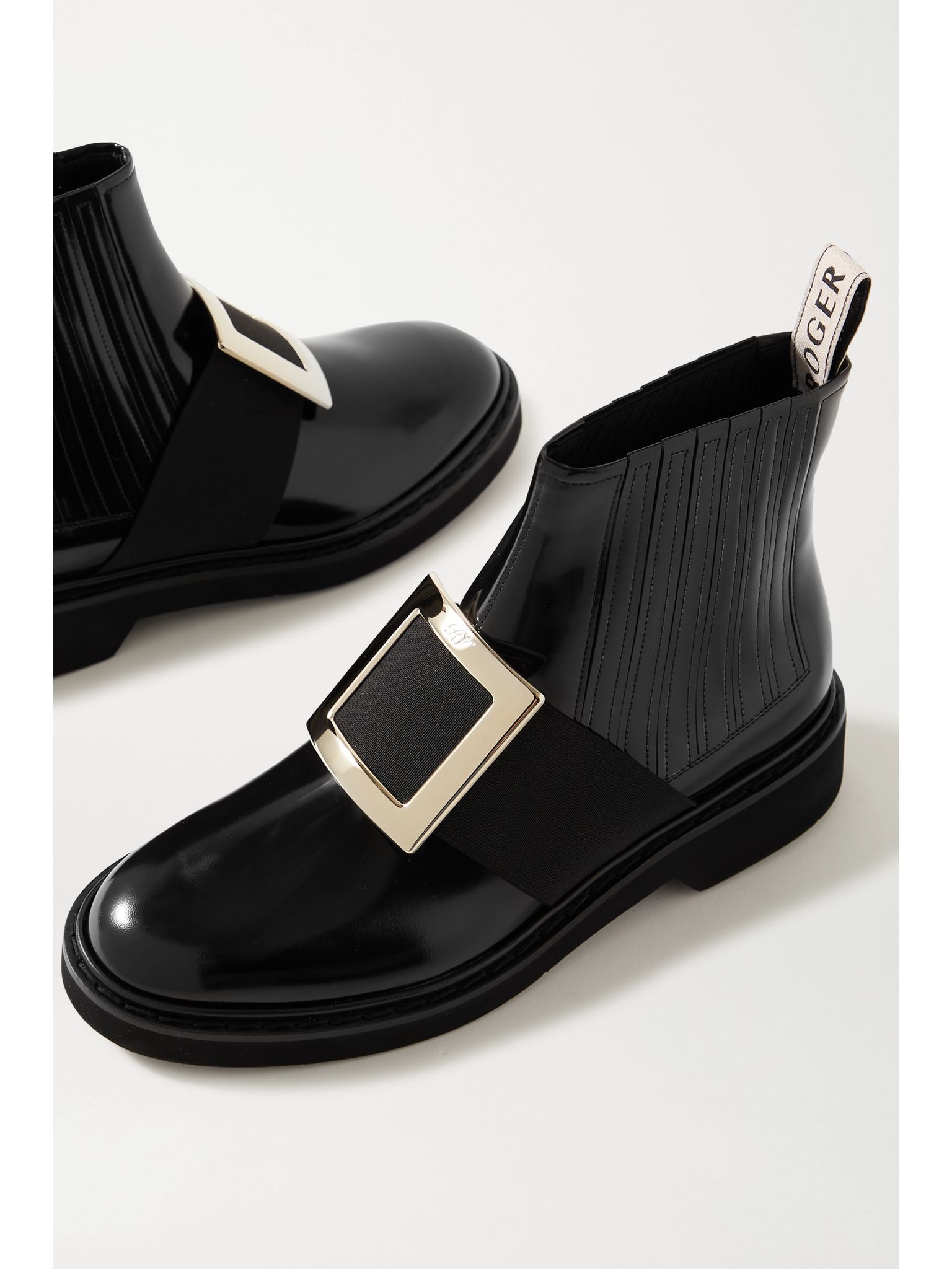 Viv Ranger embellished patent-leather Chelsea boots Black - 4