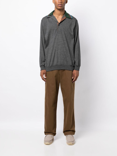 Kolor asymmetric-collar wool T-shirt outlook