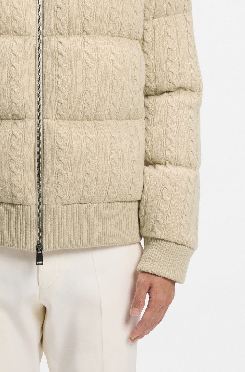 SUEDE-TRIM DOWN JACKET IN WOOL AND CASHMERE 6