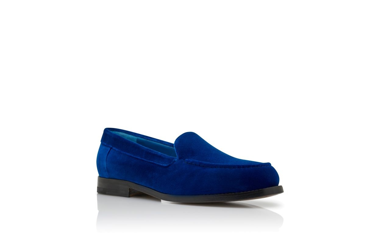 Blue Velvet Loafers - 3