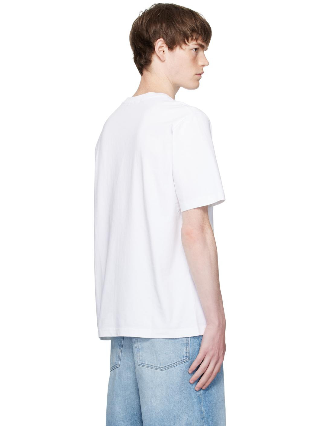 White Bold Fox Head Patch Oversize T-shirt - 3