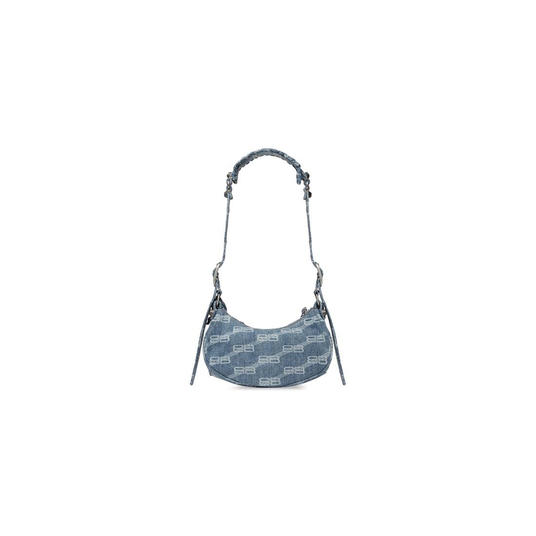 le cagole xs shoulder bag bb monogram bleached denim - 4