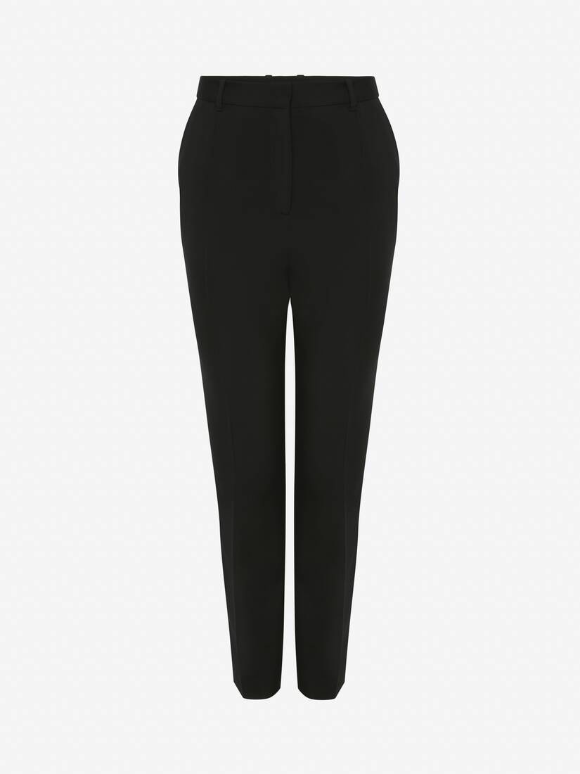 Women's Cigarette Trousers in Porcelain - 1