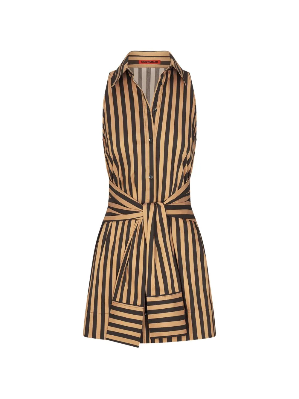 Inna striped sleeveless mini shirt dress - 1