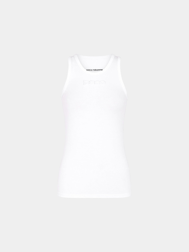 WHITE TANK TOP WITH PACO RABANNE LOGO 5
