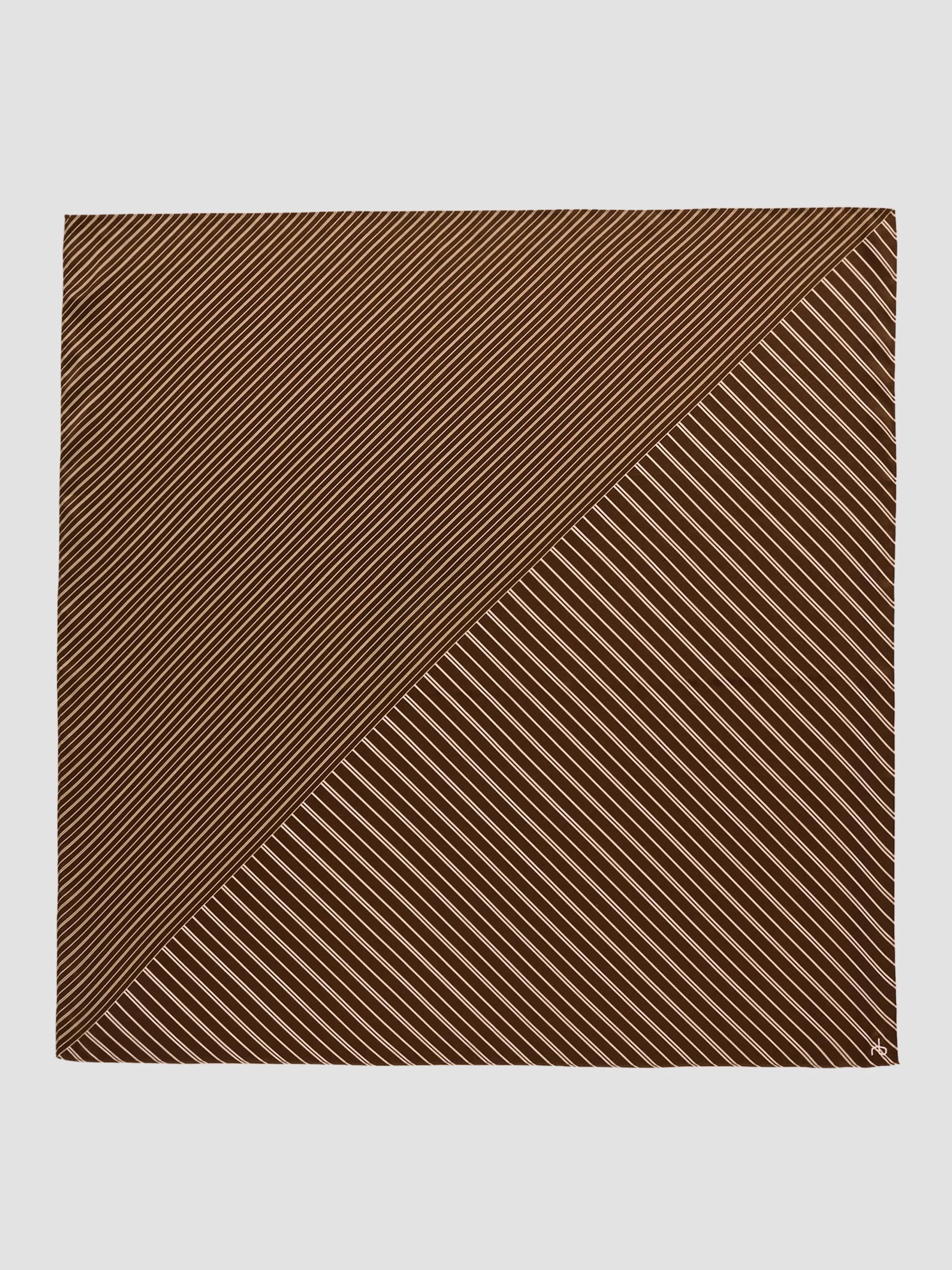 Women's Gia Striped Silk Scarf - Brown Stripe - 1