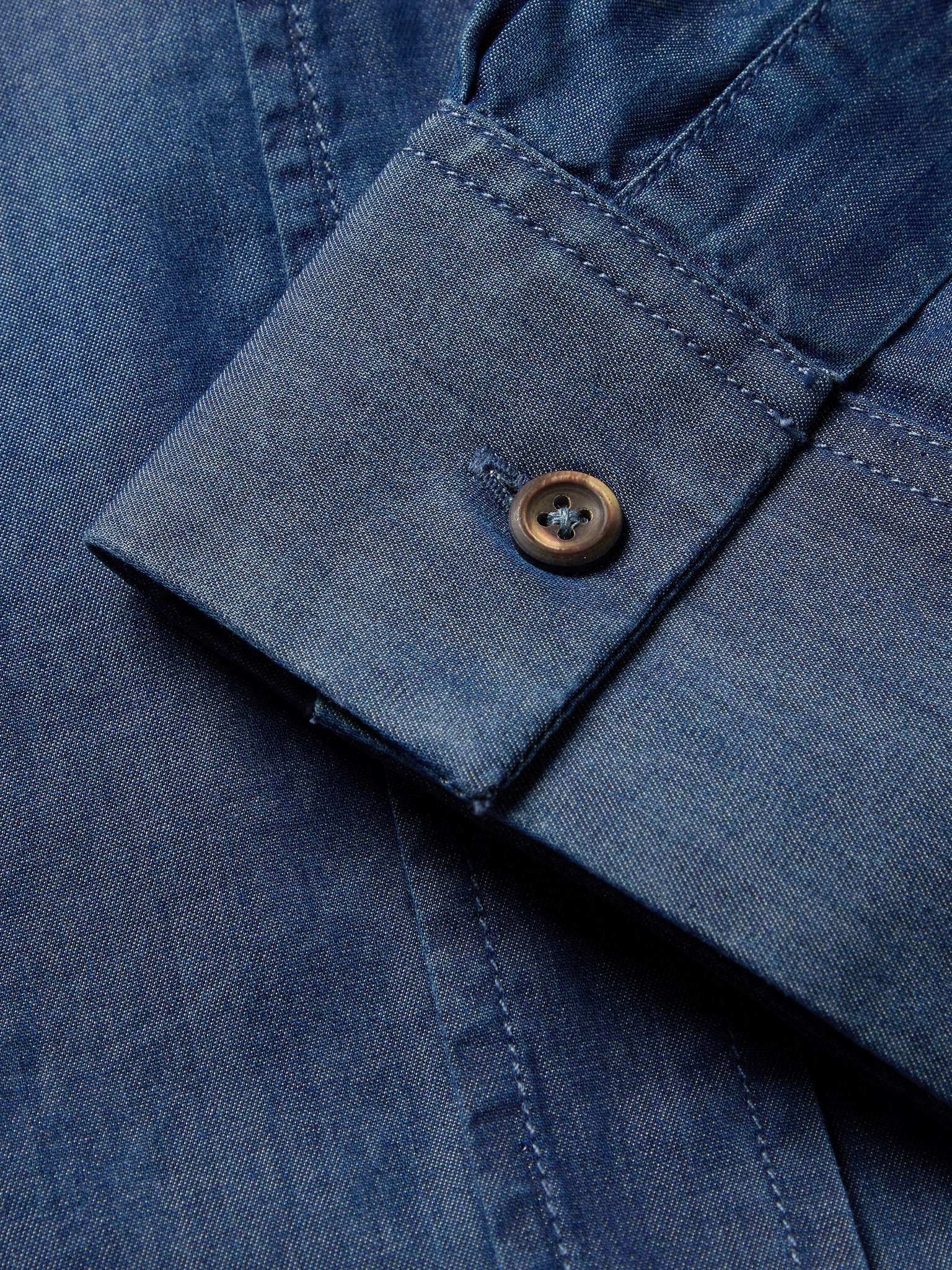 Button-Down Collar Cotton and TENCEL-Blend Chambray Shirt - 3