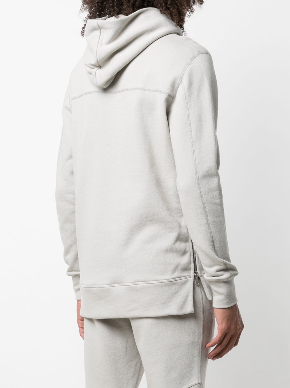 zip-detail cotton hoodie - 4