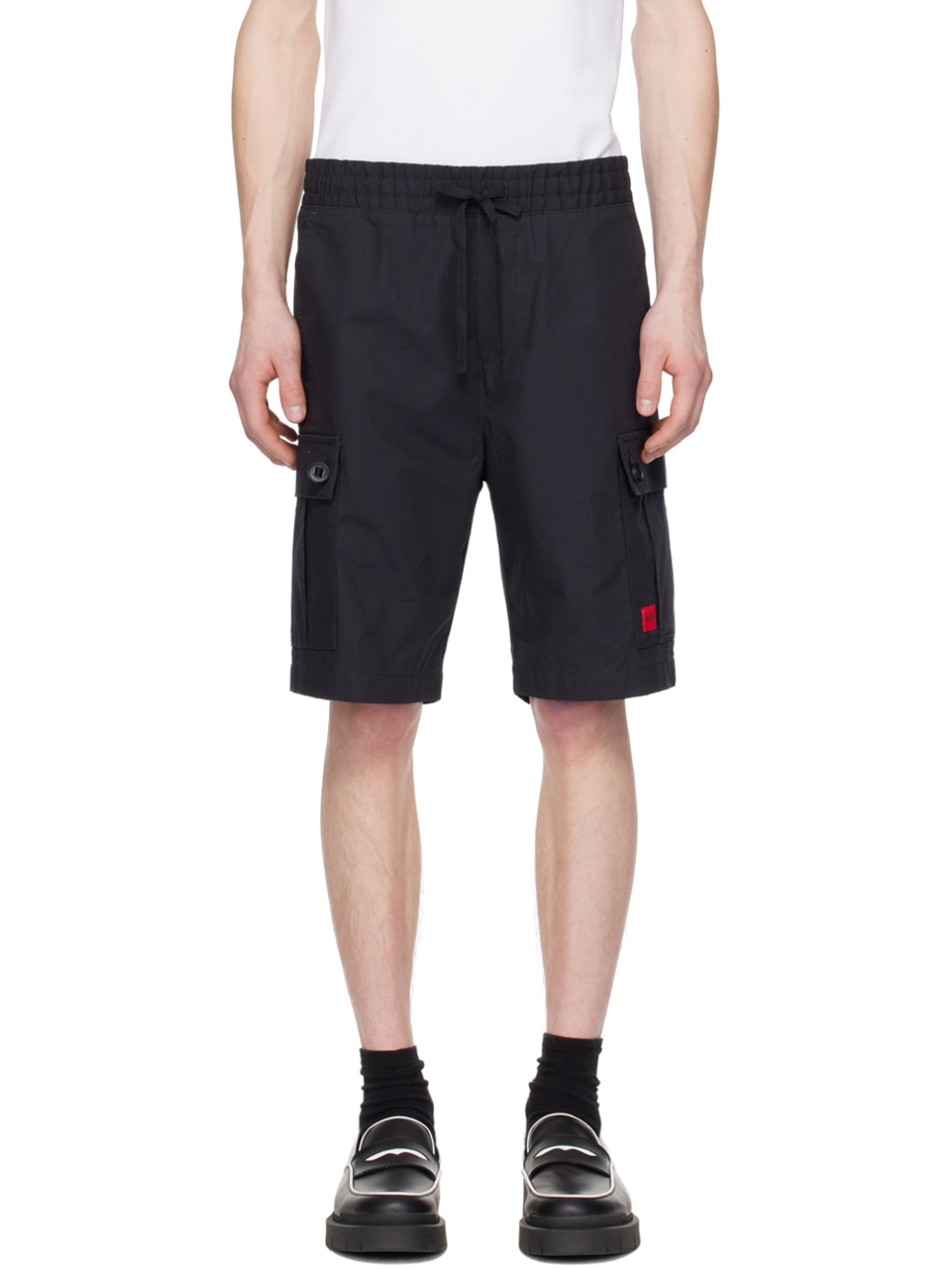 Black Drawstring Shorts - 1