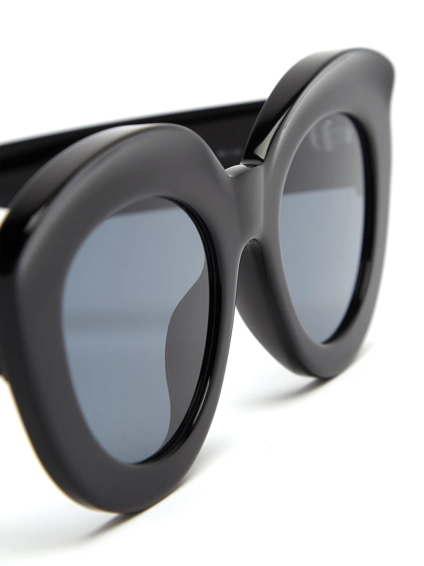 Round cat-eye acetate sunglasses - 5