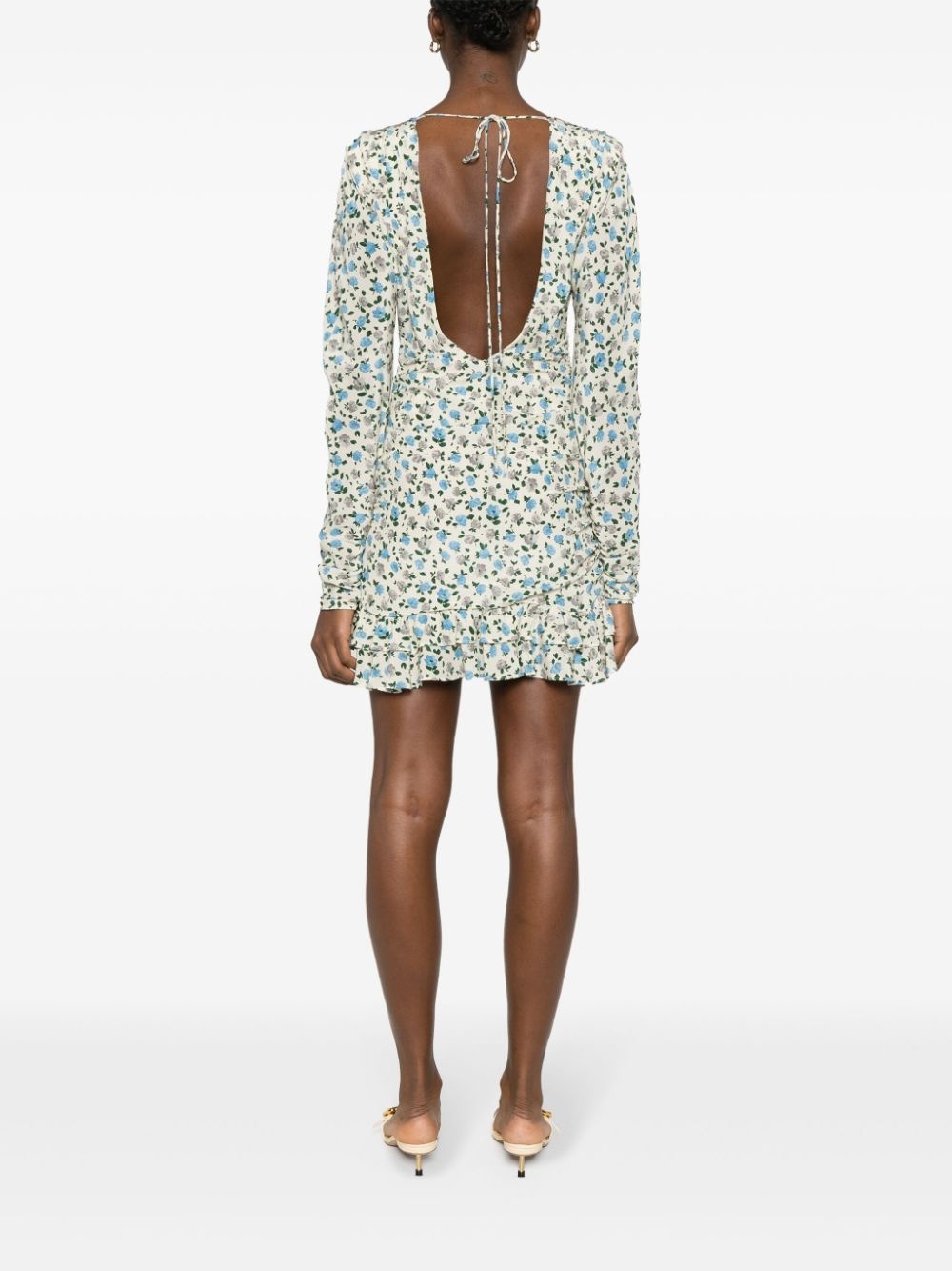 floral-print silk minidress - 4