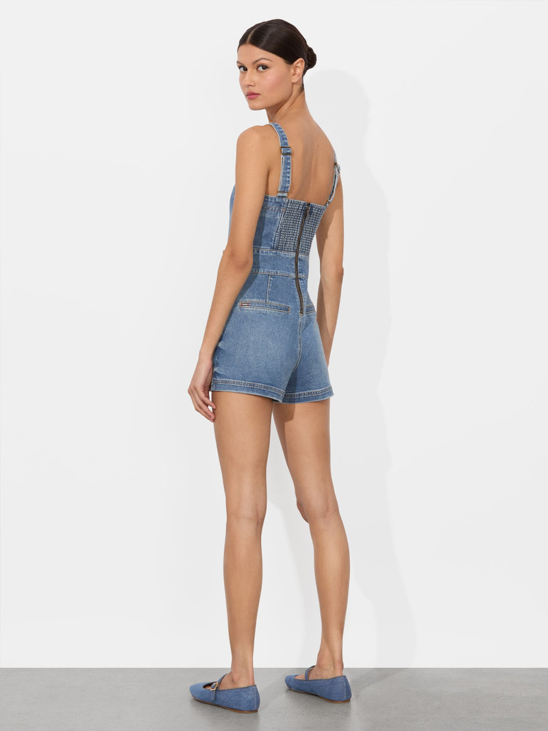 Alice + Olivia VITA DENIM ROMPER outlook