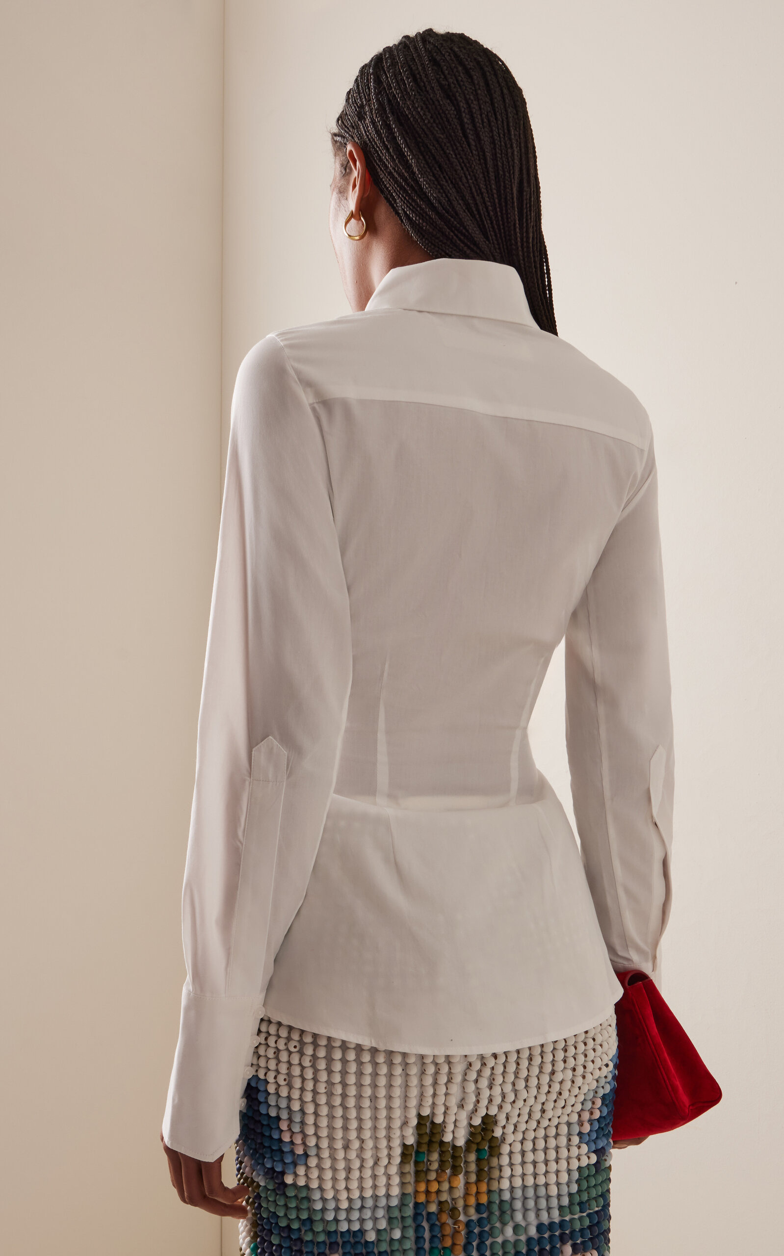 Eva Cotton-Poplin Circle Shirt white - 4