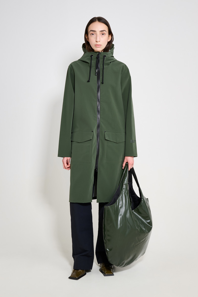 Stockholm Long Patch Raincoat Green 4