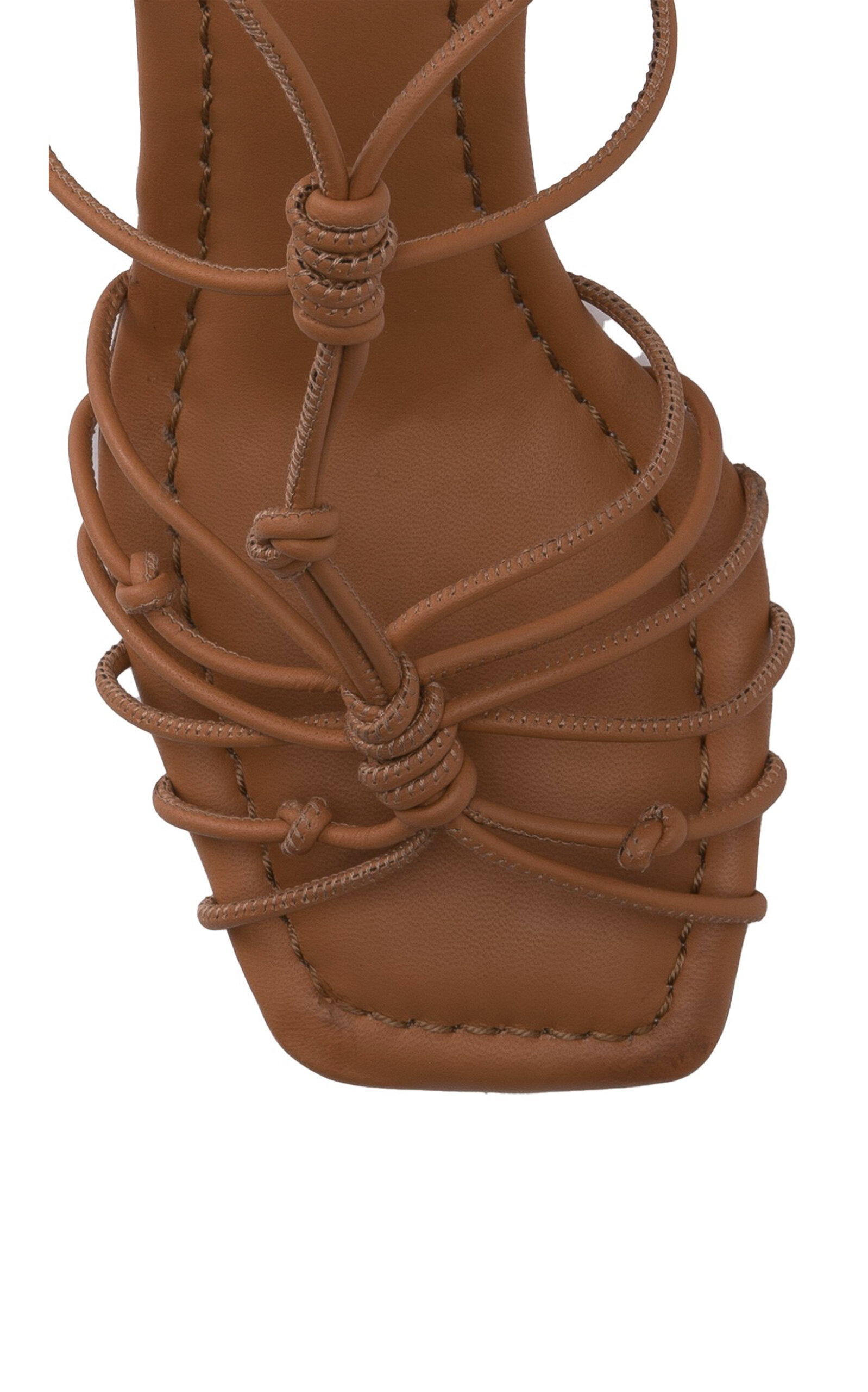 Leyna Knotted Leather Sandals brown - 3