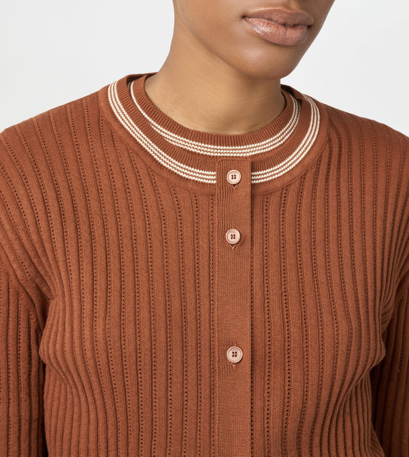 CARDIGAN IN COTTON - ORANGE 4