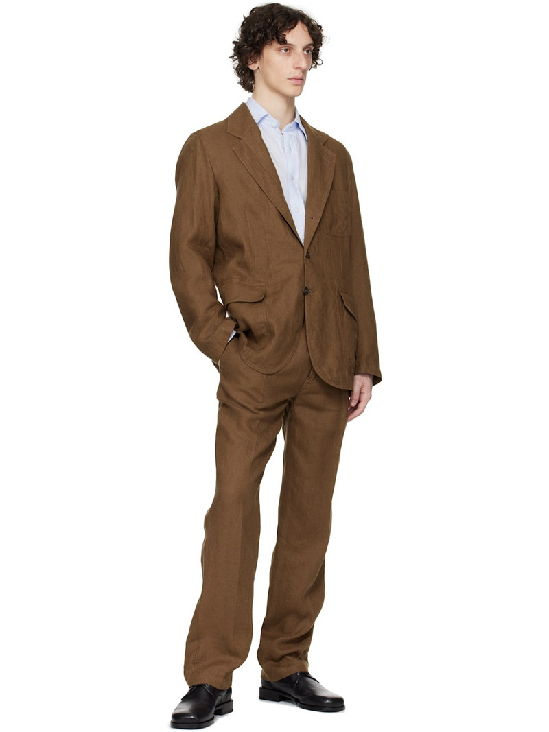 Drake's Brown Antique Linen Games Mk. I Blazer outlook