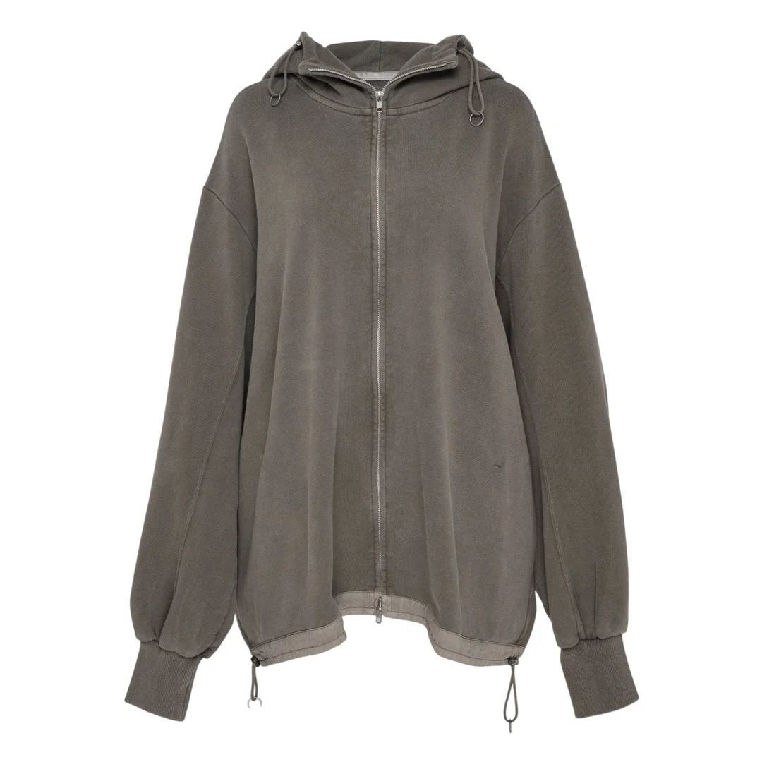 High Neck Zip Hoodie - 1