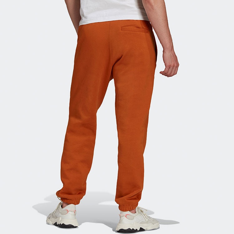 Men's adidas originals Logo Solid Color Bundle Feet Sports Pants/Trousers/Joggers Orange Red H11383 - 3