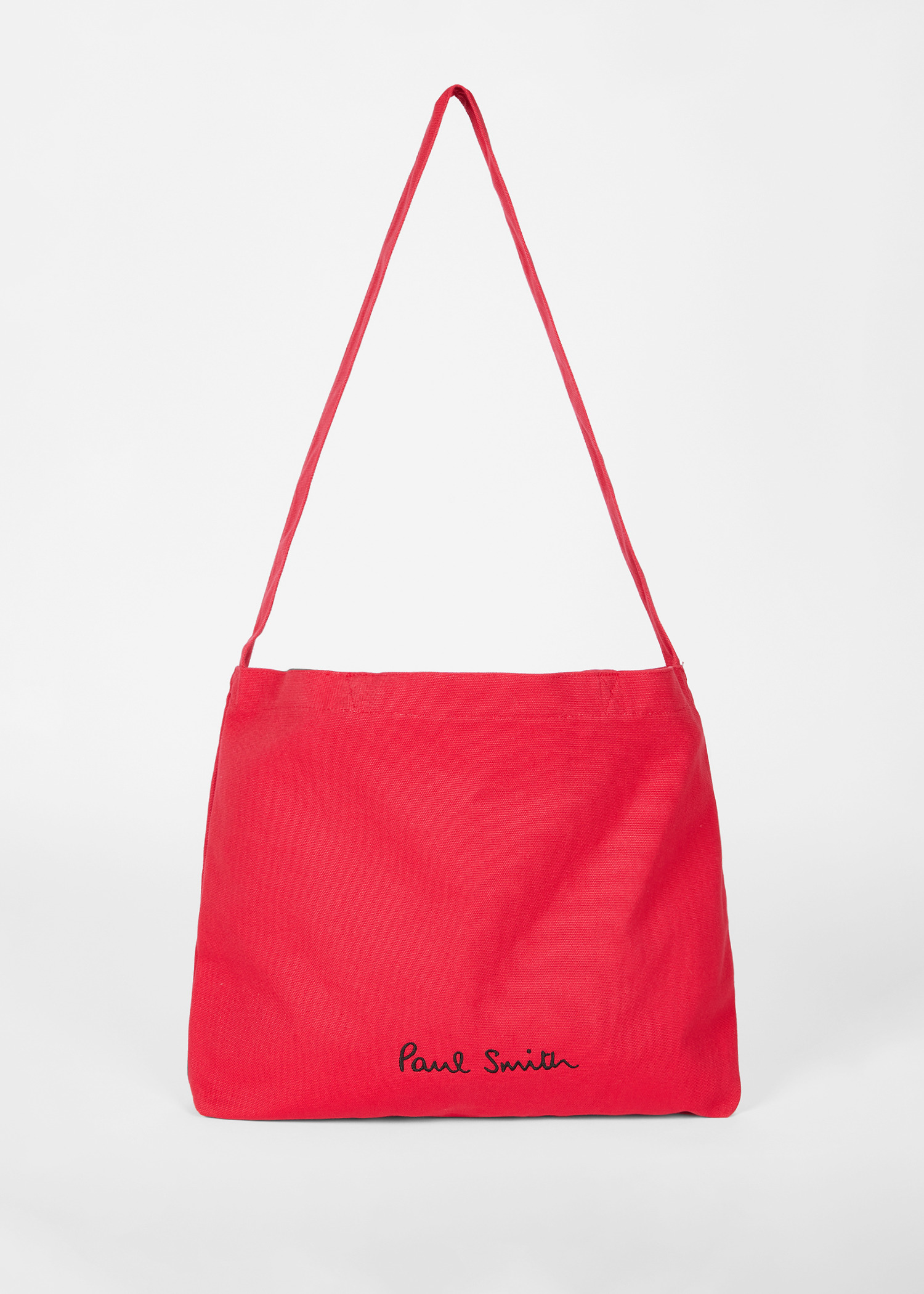 Red Cotton-Canvas Quote Tote Bag - 3