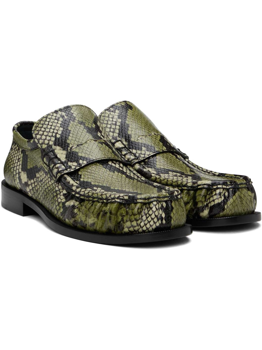 Green Leather Loafers - 4