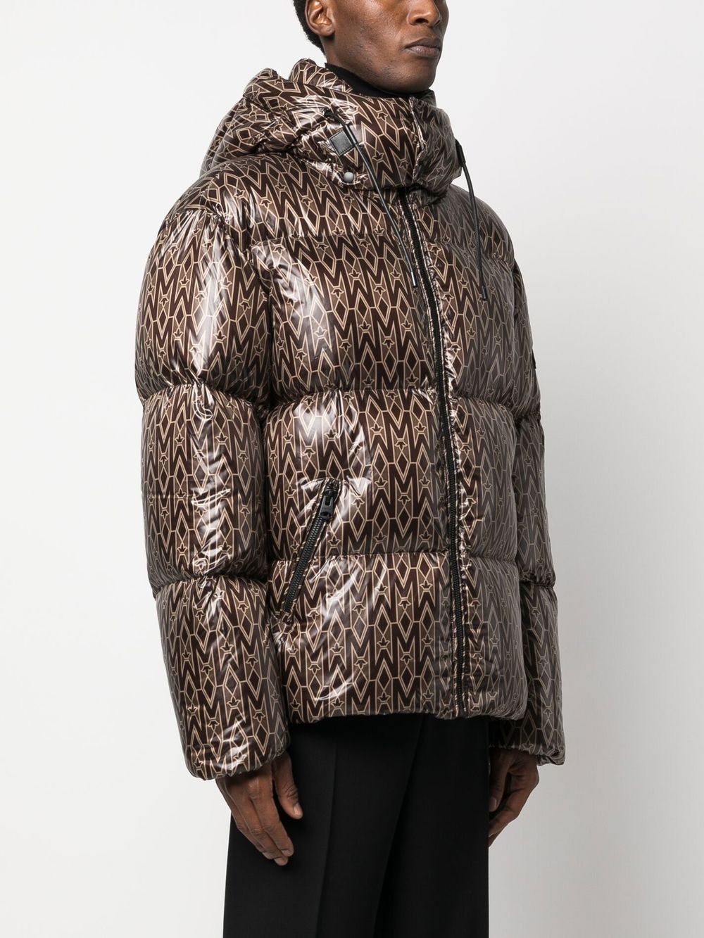 Kent monogram-print padded coat - 3